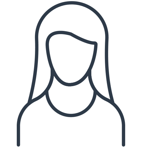 Icon of a stylized female figure with long hair and no facial features, outlined in a simple, bold line against a plain background, perfect for home decor.