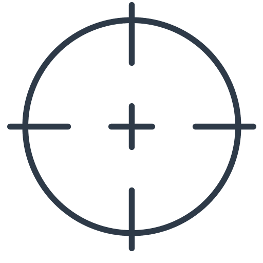 This image displays a simple graphic of a circular target with crosshairs, ideal for home decor, featuring one vertical and one horizontal line intersecting at the center point. The design is set against a
