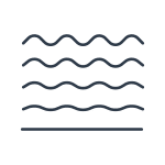 Icon depicting four horizontal wavy lines stacked vertically, representing water waves or subtle wrinkle treatments. The image has a simple black and white color scheme.