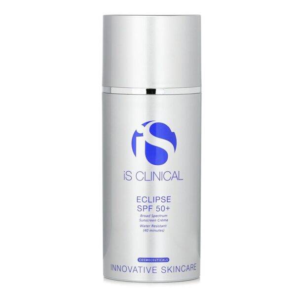 A beige bottle of Extreme Protect All Day Moisturiser (100g) with blue and white text, a pump dispenser, broad spectrum SPF 50+ protection, water resistance for 40 minutes, and suitable for innovative skincare.