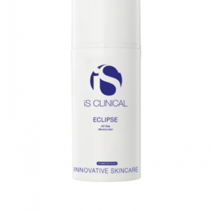 A white bottle labeled "Eclipse All Day Moisturiser 100g" with blue text and logo stands upright against a plain background, highlighting the convenient 100g size.